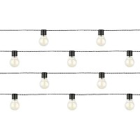 Moonrays 91129 Solar Powered Globe String Lights, 10 Lights Per 15.42 Feet Of Cord, White Leds