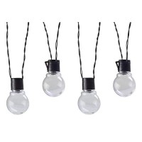 Moonrays 91129 Solar Powered Globe String Lights, 10 Lights Per 15.42 Feet Of Cord, White Leds