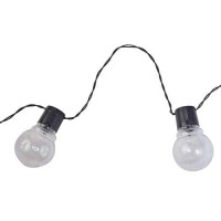 Moonrays 91129 Solar Powered Globe String Lights, 10 Lights Per 15.42 Feet Of Cord, White Leds