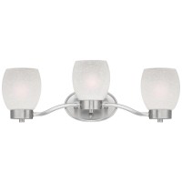 Westinghouse Lighting 6341100 Karah Three-Light Indoor Wall Fixture, Brushed Nickel Finish With White Linen Glass