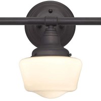 Westinghouse Lighting 6342100 Scholar Three-Light Indoor Wall Fixture, Oil Rubbed Bronze Finish With White Opal Glass , Oil-Rubbed Bronze