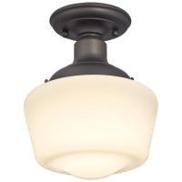 Westinghouse 6342200 Scholar One Light Indoor Semi Flush Ceiling Fixture Oil Rubbed Bronze