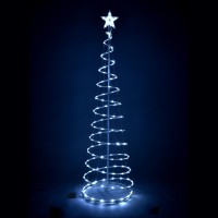 Yescom 6Ft 182 Led Spiral Christmas Tree Light Star Topper Cool White Battery Powered Indoor Outdoor Holiday Decor Lamp