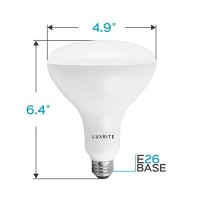 Luxrite Br40 Led Light Bulbs, 85W Equivalent, 6500K Daylight, Dimmable, 1100 Lumen, Led Flood Light Bulb, 13W, E26 Medium Base, Indoor/Outdoor - Perfect For Office And Recessed Lighting (4 Pack)