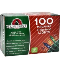 Holiday Essence 100 Multi-Color Christmas Lights With Green Wire 