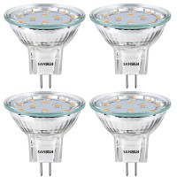 Sansun 2.4W Led Mr11 Light Bulbs, 12V 20W Replacement, Fiber Optics Christmas Tree Bulb, G4/Gu4/Gz4 Bi-Pin Base, Soft White 3000K, Non-Dimmable, (Pack Of 4)