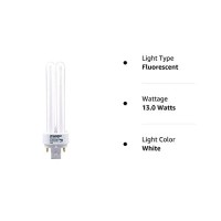 Sylvania 20671 (4-Pack) Cf13Dd/E/835/Eco 13-Watt Double Tube Compact Fluorescent Light Bulb, 3500K, 900 Lumens, 82 Cri, 4-Pin G24Q-1 Base