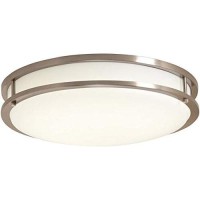 Designers Fountain Ev1414L30-35 14 In. Brushed Nickel/White Led Ceiling Low-Profile Flush Mount, 3000