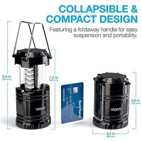 Vont 2 Pack Led Camping Lantern, Super Bright Portable Survival Lanterns, Must Have During Hurricane, Emergency, Storms, Outages, Original Collapsible Camping Lights/Lamp (Batteries Included)