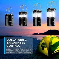 Vont 2 Pack Led Camping Lantern, Super Bright Portable Survival Lanterns, Must Have During Hurricane, Emergency, Storms, Outages, Original Collapsible Camping Lights/Lamp (Batteries Included)