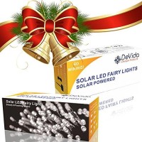 Devida Solar String Lights 120 Warm White Led, Easy To Install, Automatically Turns On At Night, Outdoor Waterproof, 55 Ft Set Includes 13 Ft Lead Wire Plus 42 Ft Lighted Strands For Tree Wrap