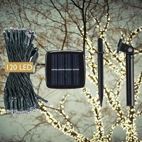 Devida Solar String Lights 120 Warm White Led, Easy To Install, Automatically Turns On At Night, Outdoor Waterproof, 55 Ft Set Includes 13 Ft Lead Wire Plus 42 Ft Lighted Strands For Tree Wrap