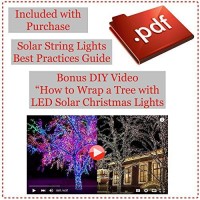 Devida Solar String Lights 120 Warm White Led, Easy To Install, Automatically Turns On At Night, Outdoor Waterproof, 55 Ft Set Includes 13 Ft Lead Wire Plus 42 Ft Lighted Strands For Tree Wrap