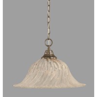 Chain Hung Pendant Shown In Brushed Nickel Finish With 17