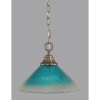 Chain Hung Pendant Shown In Brushed Nickel Finish With 12