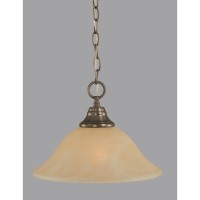 Chain Hung Pendant Shown In Brushed Nickel Finish With 12