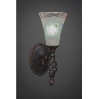 Elegante Wall Sconce Shown In Dark Granite Finish With 5.5 Frosted Crystal Glass