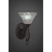 Elegante Wall Sconce Shown In Dark Granite Finish With 7 Frosted Crystal Glass