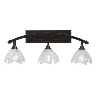 Bow 3 Light Bath Bar Shown In Bronze Finish With 7 Italian Ice Glass