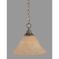 Chain Hung Pendant Shown In Brushed Nickel Finish With 14 Italian Marble Glass