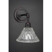 Vintage Wall Sconce Shown In Dark Granite Finish With 7 Italian Bubble Glass