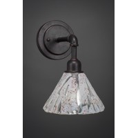 Vintage Wall Sconce Shown In Dark Granite Finish With 7 Italian Ice Glass