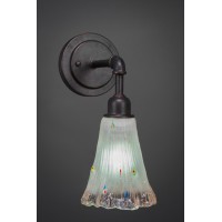 Vintage Wall Sconce Shown In Dark Granite Finish With 5.5 Frosted Crystal Glass