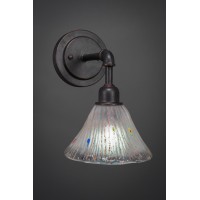 Vintage Wall Sconce Shown In Dark Granite Finish With 7 Frosted Crystal Glass