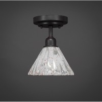 Vintage 1 Bulb Semi-Flush Shown In Dark Granite Finish With 7