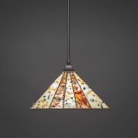 Stem Hung Pendant With Square Fitter Shown In Dark Granite Finish With 14