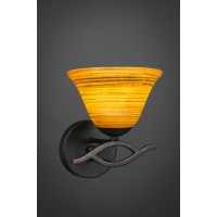 Revo Wall Sconce Shown In Dark Granite Finish With 7 Firre Saturn Glass