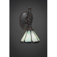 Elegante Wall Sconce Shown In Dark Granite Finish With 7 Pearl & Black Flair Art Glass