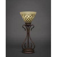 Swan Mini Table Lamp Shown In Bronze Finish With 7 Chocolate Icing Glass