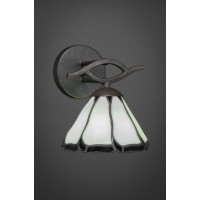 Revo Wall Sconce Shown In Dark Granite Finish With 7 Pearl & Black Flair Art Glass