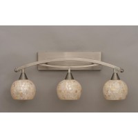 Bow 3 Light Bath Bar Shown In Brushed Nickel Finish With 6