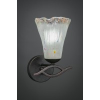 Revo Wall Sconce Shown In Dark Granite Finish With 5.5 Frosted Crystal Glass