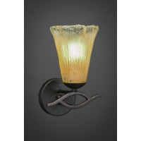 Revo Wall Sconce Shown In Dark Granite Finish With 5.5 Amber Crystal Glass