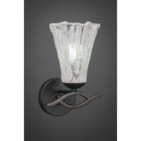 Revo Wall Sconce Shown In Dark Granite Finish With 5.5 Italian Ice Glass