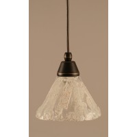 Cord Mini Pendant Shown In Dark Granite Finish With 7 Italian Ice Glass