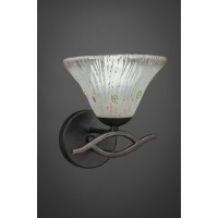 Revo Wall Sconce Shown In Dark Granite Finish With 7 Frosted Crystal Glass