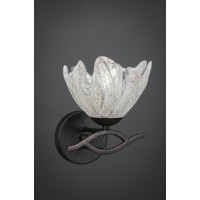 Revo Wall Sconce Shown In Dark Granite Finish With 7 Italian Ice Glass