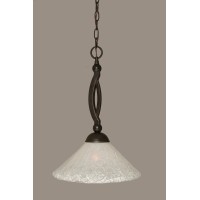 Bow Pendant Shown In Dark Granite Finish With 12 Italian Bubble Glass