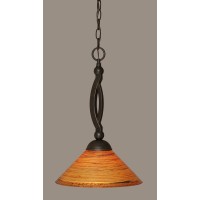 Bow Pendant Shown In Dark Granite Finish With 12 Firre Saturn Glass