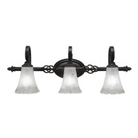 Elegante 3 Light Bath Bar Shown In Dark Granite Finish With 5.5 Frosted Crystal Glass