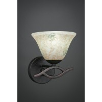 Revo Wall Sconce Shown In Dark Granite Finish With 7 Italian Marble Glass