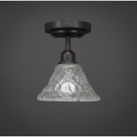 Vintage 1 Bulb Semi-Flush Shown In Dark Granite Finish With 7 Italian Bubble Glass