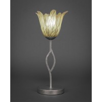 Revo Mini Table Lamp Shown In Aged Silver Finish With 7