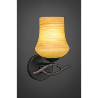 Revo Wall Sconce Shown In Dark Granite Finish With 5.5 Zilo Cayenne Linen Glass