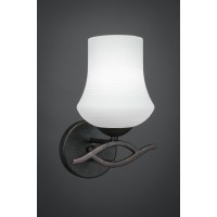 Revo Wall Sconce Shown In Dark Granite Finish With 5.5 Zilo White Linen Glass