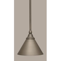 Stem Mini Pendant With Hang Straight Swivel Shown In Brushed Nickel Finish With 7 Brushed Nickel Cone Metal Shade